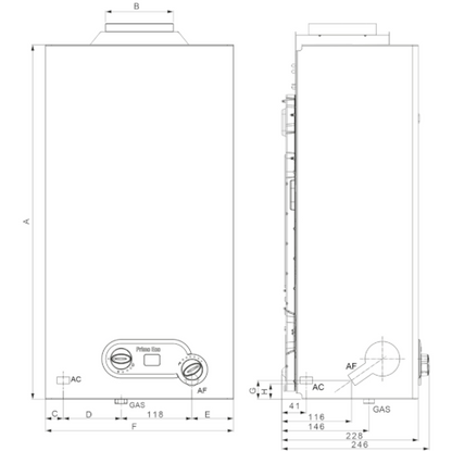 INNOVITA SCALDABAGNO A CAMERA APERTA 11 LT GPL
